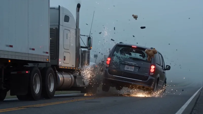 Dramatic highway truck accident in The 18-Wheeler campaign